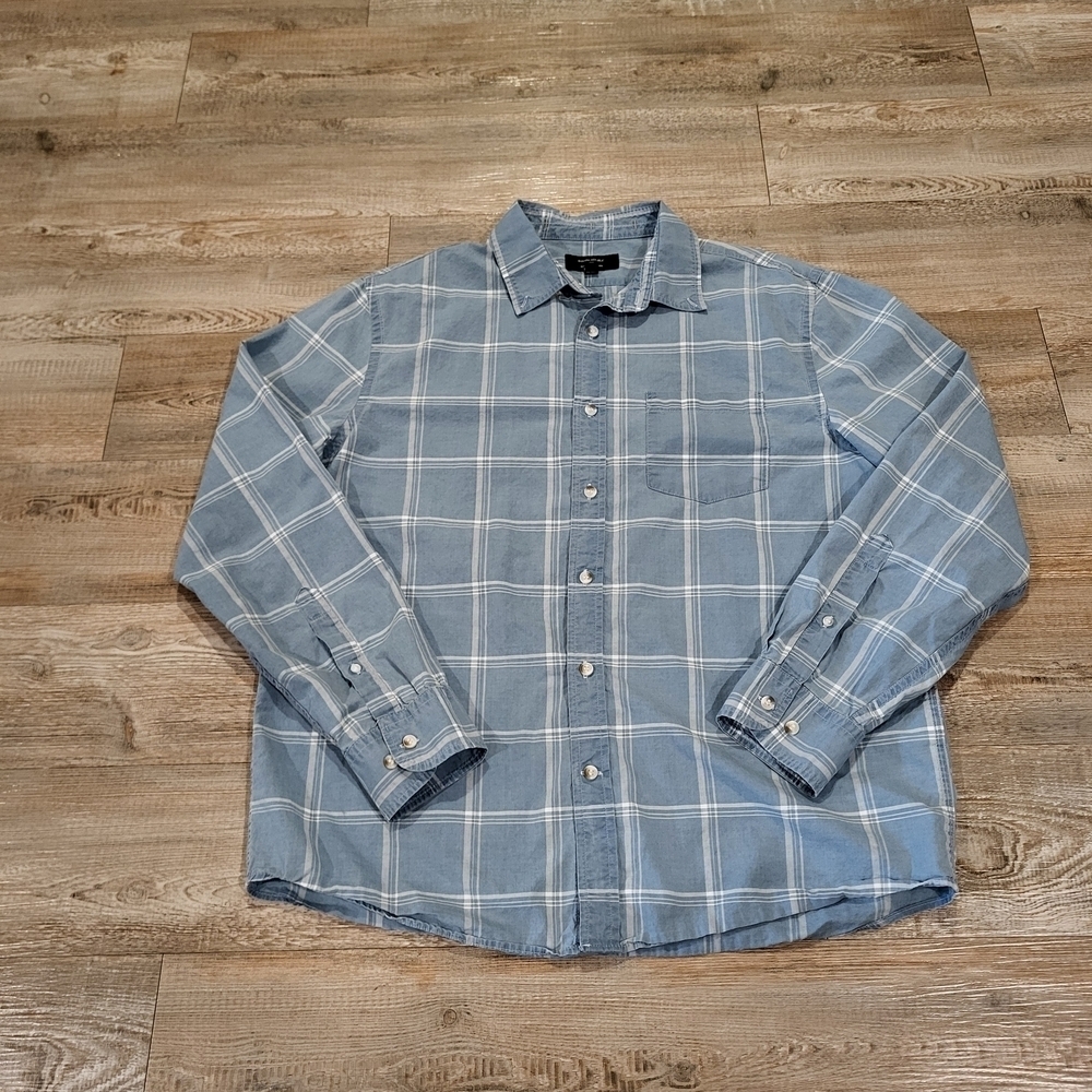 Banana Republic Slim Fit Untucked Button Up Shirt 100% Cotton Mens Size Large